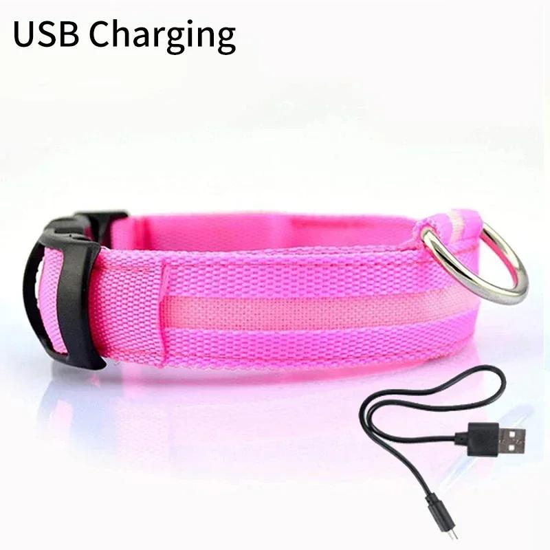 

Pet Dog Led Glowing Collar Usb Rechargeable Night Light Luminous Flashing Necklace Counter-Lost Outdoor Walking Safety Accesorios XS(28-38cm)
