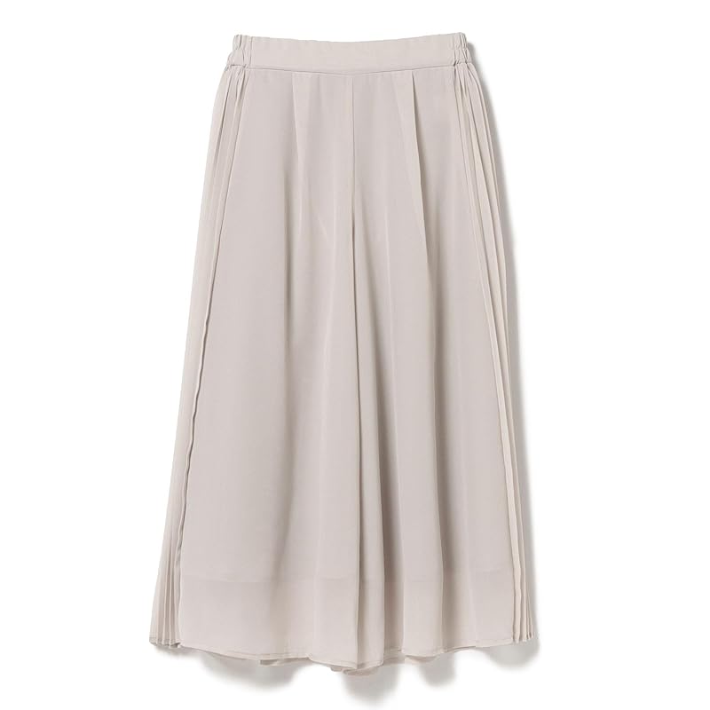 [Beams Heart] pants chiffon pleats wide pants ladies LIGHT.BEIGE ONE SIZE