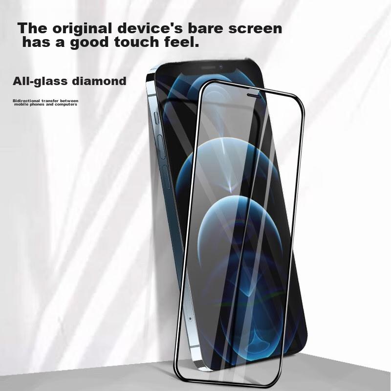 Smorss [2-Pack] Tempered Glass Screen Protector for Apple IPhone 12/12 Pro, Full Coverage HD Screen Film, Diamond Glass Protective Film