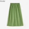 ZANZEA Women Casual Elegant Print Loose Summer Long Skirts