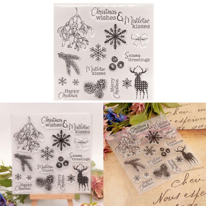Clear Silicone Stamper for Seal Envelope Card Making Scrapbooking Christmas Decorative Stamper for Craft Embellishments