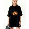 Oversized T Shirt Black Jesus Take The Reins Horse Sunset Graphic Print Casual Loose Fit Women's Top For Everyday Wear And Religious Inspiration