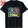 Funny Back To School Teacher Shirt Battery Life Of A Teacher TShirt For Unisex Unisex Funny Cotton Graphic T Shirts Streetwear