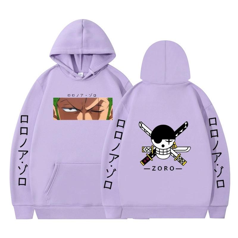ONE PIECE Anime Hoodies Autumn Long Sleeve Unisex Roronoa Zoro Pullovers Streetwear Graphic Clothes Sweatshirt