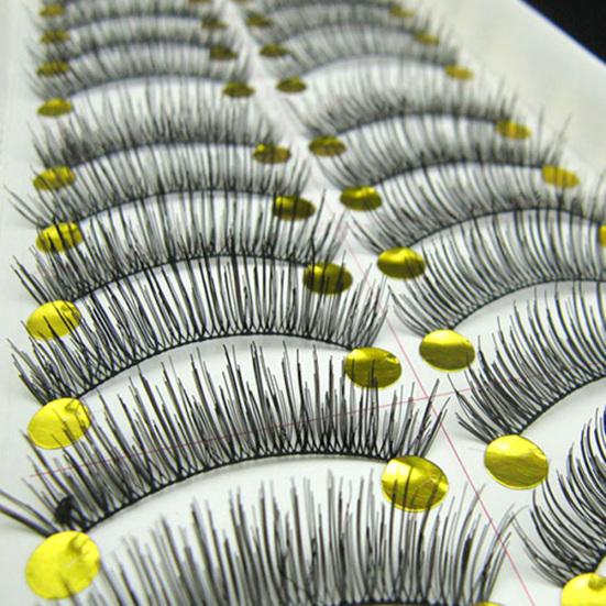 10 Paar Schwarze Lange Kreuz-Wimpern Dick Hochzeit Falsche Wimpern Party Make-up