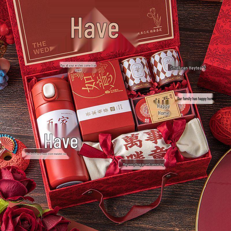 Freudiges Hochzeitsgastgeschenk-Set: Elegante Handtaschen-Geschenkbox für Brautjungfern und weibliche Gäste