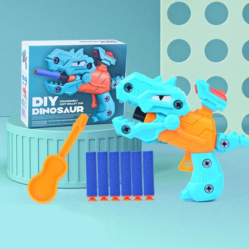 Mini Dinosaur Soft Bullet Gun Toys Manual Loading Children Outdoor Sports Shooting Game Kids Pistol Guns Toy Christmas Gift
