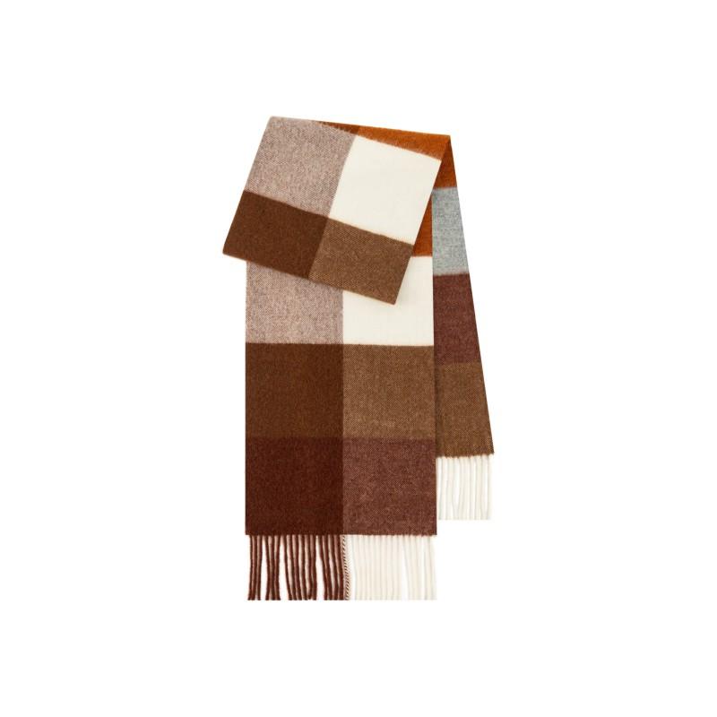 Womens Extra Long 100% Wool Scarf Winter Warm Plaid Shawl Soft Knitted Wrap Cold Weather