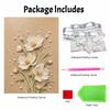DIY Pearl and Diamond Painting Kit for Adults and Beginners. White Flower Art. Sparkling Craft. Home Wall Decor and Handmade Gifts