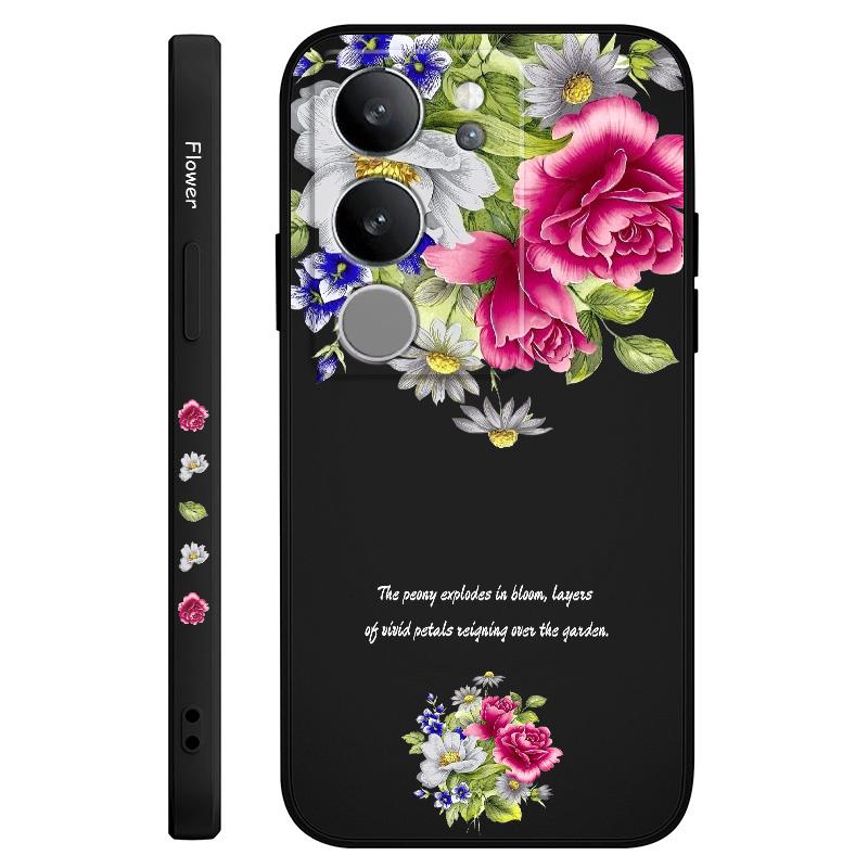 Garden Rose Phone Case For VIVO V40 V30 V29 V29E V27 V27E V25 V25E V23 V23E V21 V20 Y20 Y12 Y21 Y22 Y50 Y35 Y76 Y36 Pro 4G 5G