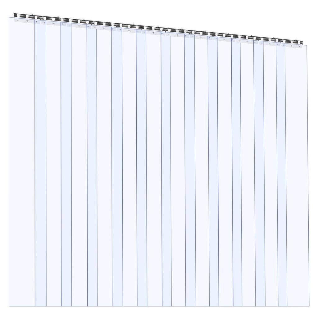 Clear PVC Strip Curtain, 2.4 M Height X 2.1 M Width X 2 Mm Thickness, 14 PCS Walk In Freezer Cooler Curtain Strips, Smooth Waterproof Plastic Door