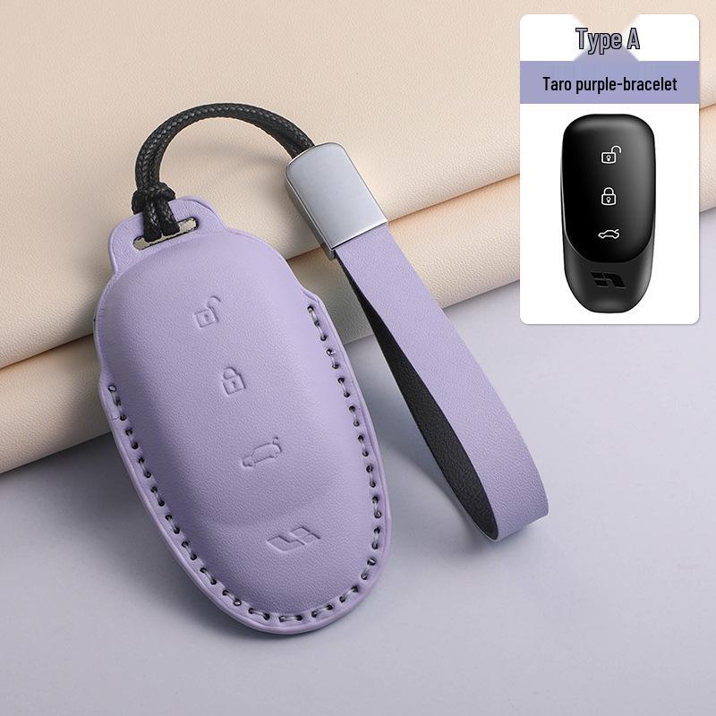 Dreifarbige PU-Leder-Autoschlüsselhülle für Ideal L6-L9