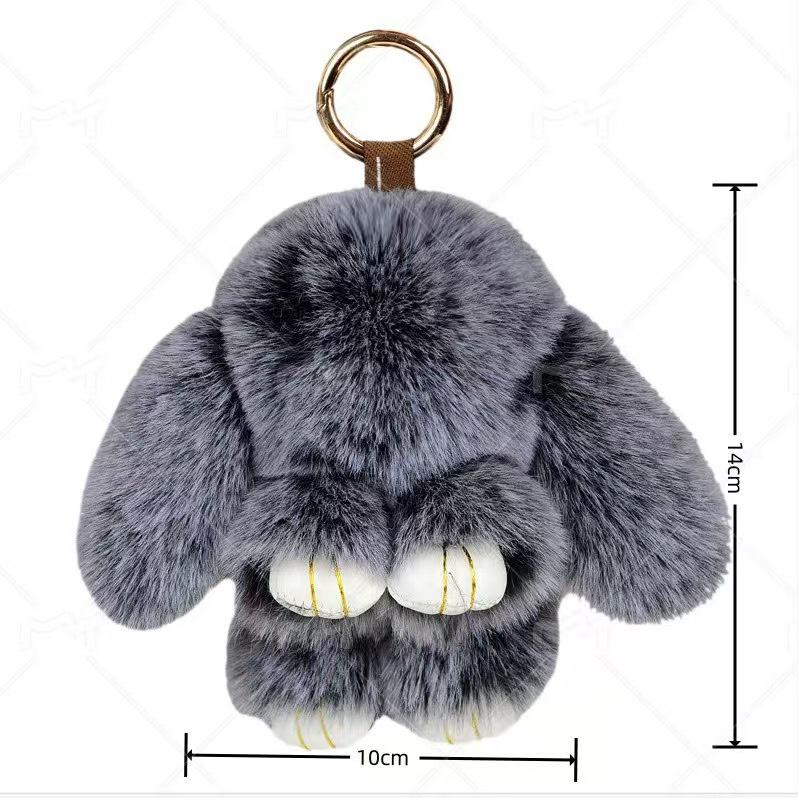 Imitation Otter Rabbit Fur Keychain: Cute Play Dead Rabbit Pendant for Bags & Phones