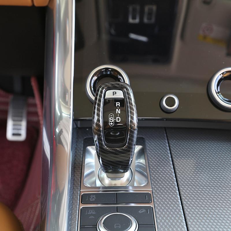 Car Gear Head Shift Knob Cover Trim ABS Carbon Fiber Auto Sticker For Land Range Rover Sport RR Sport 2018- Car Accessories