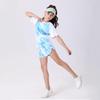 Girls' Quick-Dry Outdoor Fitness Set - Short Sleeve & Pants for Yoga, Badminton, Cycling, and Sports Competition.