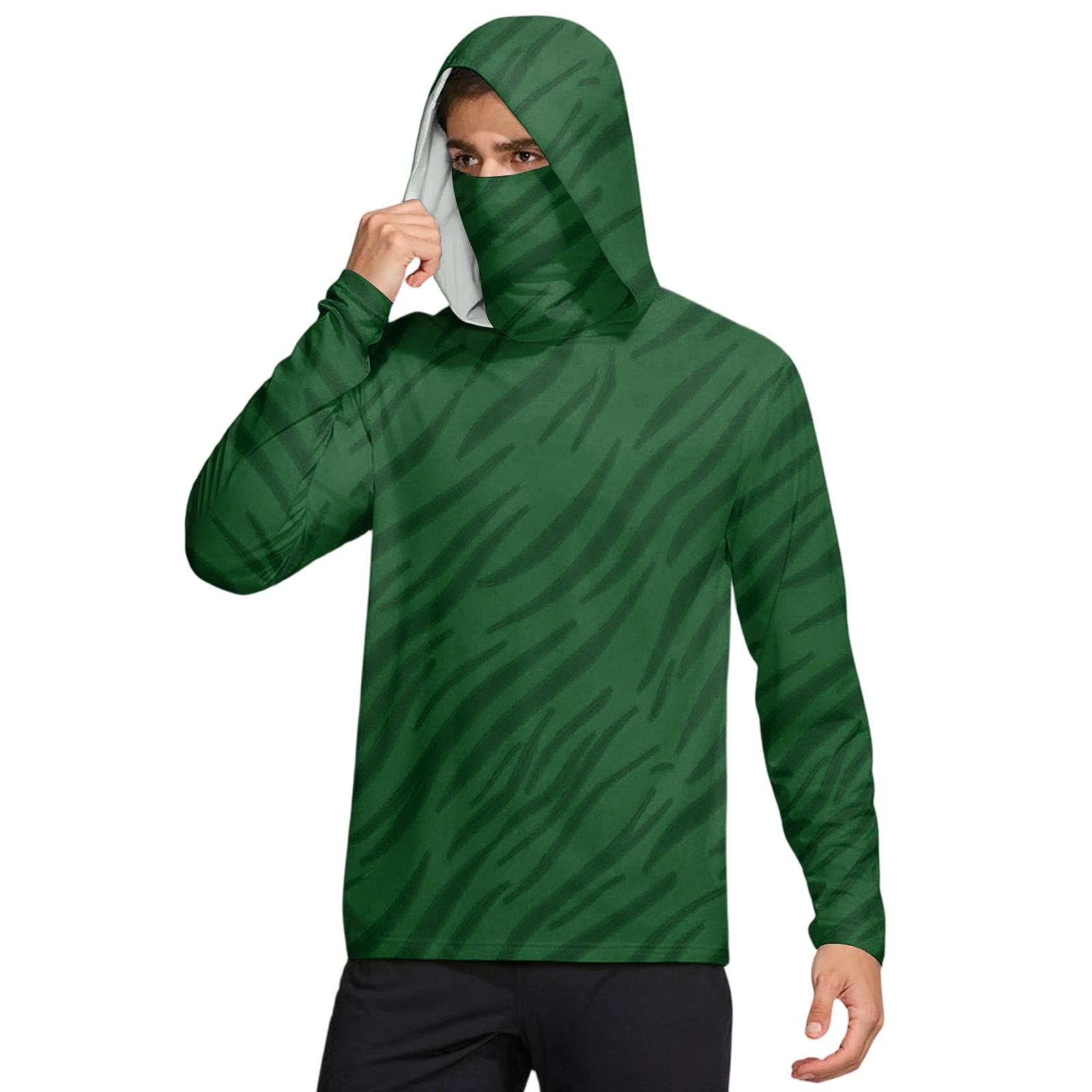 

Мужская рубашка с маской Легкая с длинным рукавом Капюшон Для пеших прогулок Рыбалки Для выступлений XL