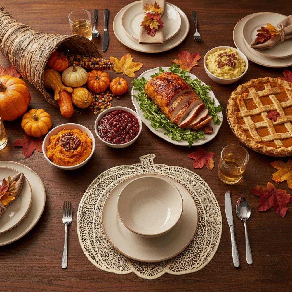 4PCS Anti Slip Harvest Festival Pumpkin Dining Mat Waterproof Heat-insulating Coaster Thanksgiving