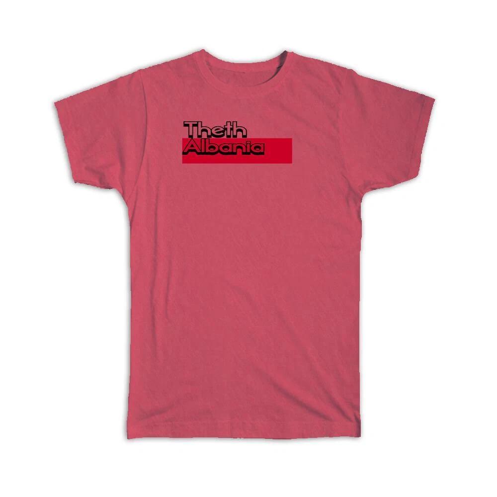 Gift T-Shirt : Theth Albania Albanian City Rectangle Graphic 3XL