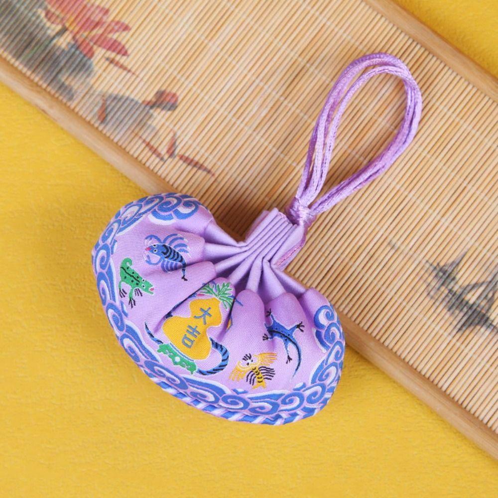 

Вышитый Праздник лодок-драконов Саше Ханьфу Декор Маленький пустой мешочек Ювелирный мешок с завязками Подарок purple-without tassel