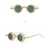 Round Metal Frame Sunglasses Retros Trendy Light Weight Sunglasses with Sun Protecting for Outdoor Activity