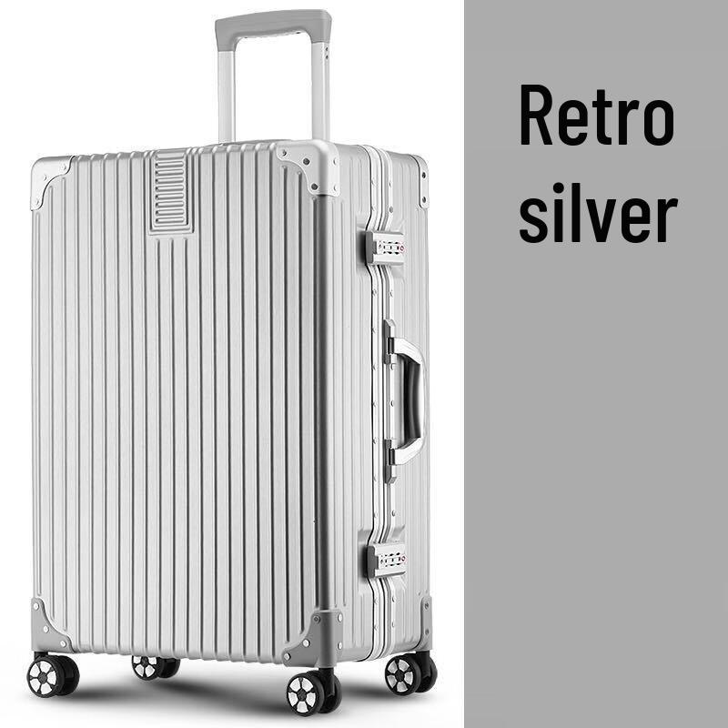 LIDU Vintage Aluminum Alloy Suitcase