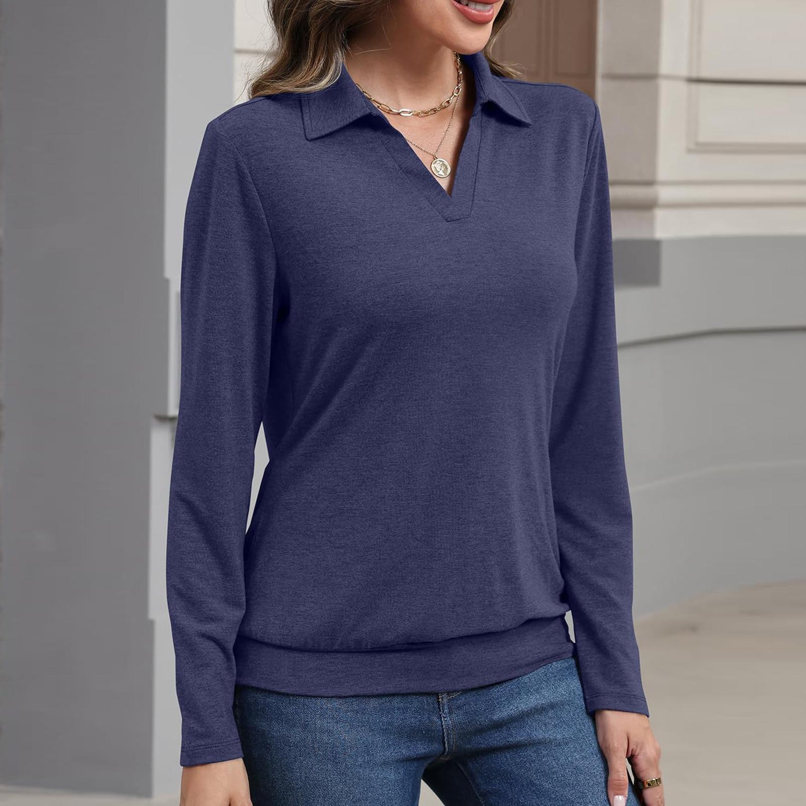 

Женский модный однотонный топ с длинным рукавом XXL