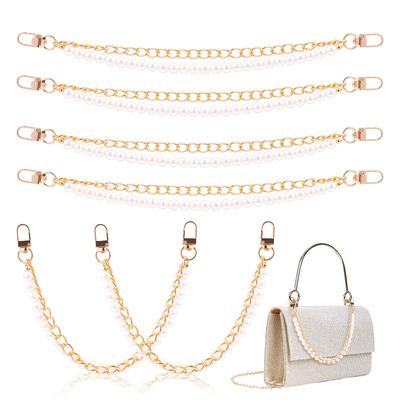 6Pcs Bag Extender Chain 12.6 In Pearl Purse Chain Handbag Strap Shoulder Crossbody Chain Extender Replacement Charm Accessories