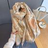 Korean Japanese Style Vintage Geometric Printed Scarf For Women
