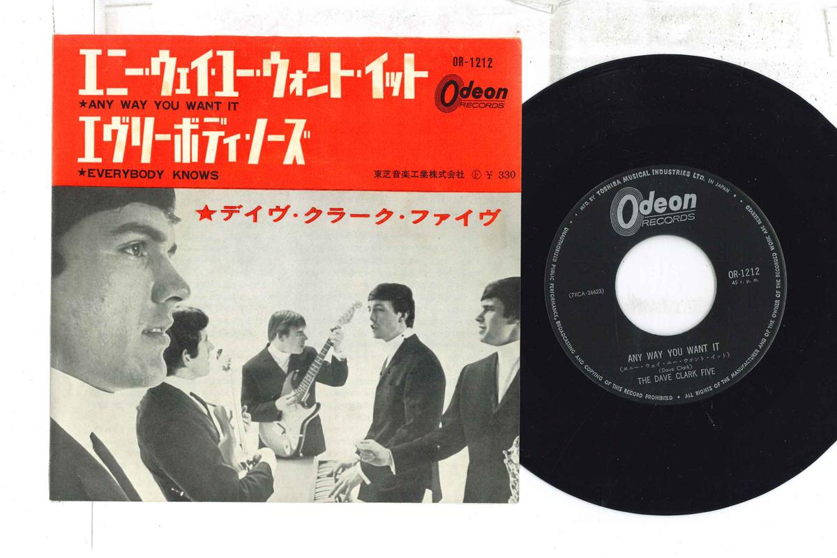 

7inch Record DAVE CLARK FIVE Any Way You Want It OR1212 ODEON Japan Rock Used