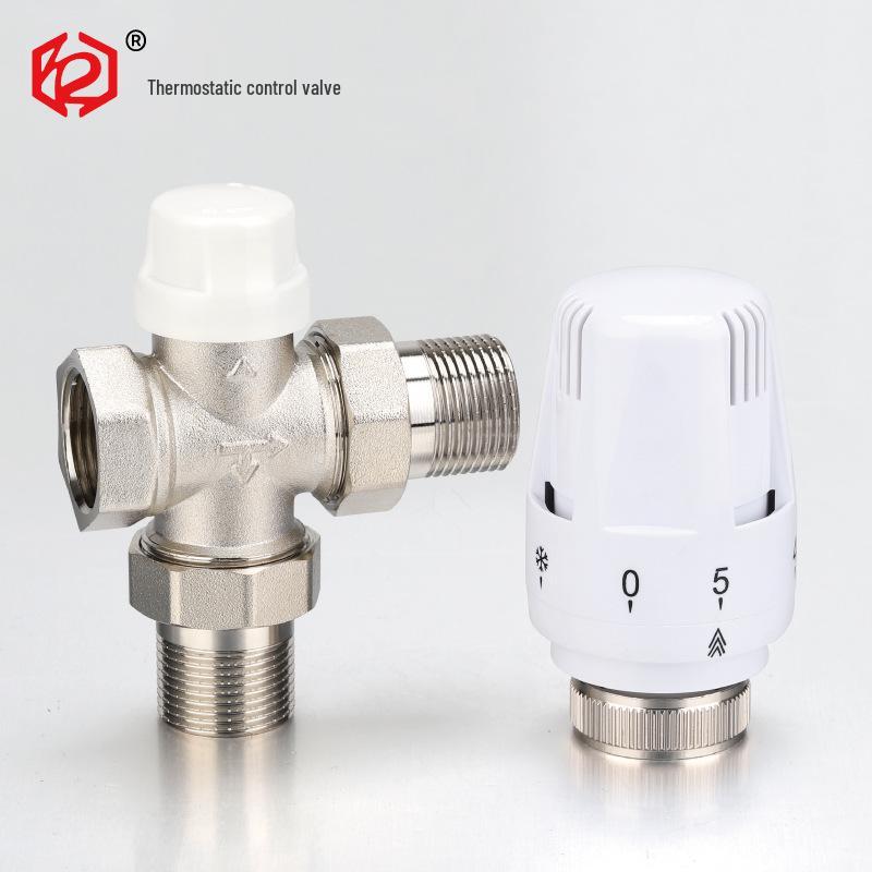 Lianchang Automatisk 3-vägs termostatventil för 4/6 punkts värmeelement med adapter för aluminium-plaströrmontage