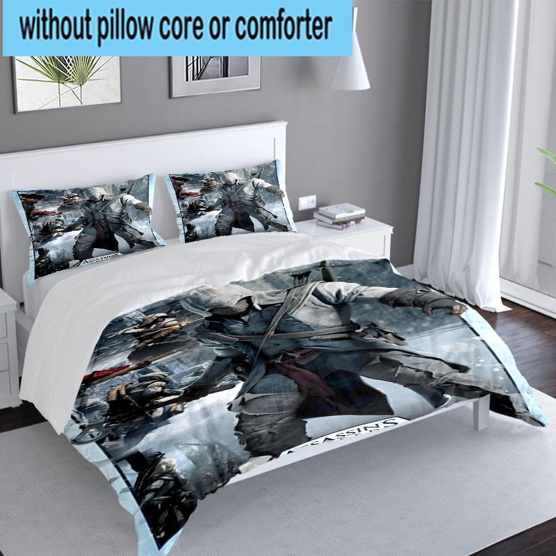 3PCS Assassin Bedding Set,Including 1pc Duvet Cover And 2pcs Pillowcases Perfect for Bedroom, Dormitory, Large size Fan Christmas gift