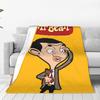 Mr Beans Cartoon Blankets  Plush Funny Warm Throw Blanket for Home Restaurant Spring Autumn,
