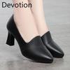 New Style Shoes, Leather Shoes, Middle-aged Shoes, Chunk-heeled Shoes, Single Shoes for Women Devotion