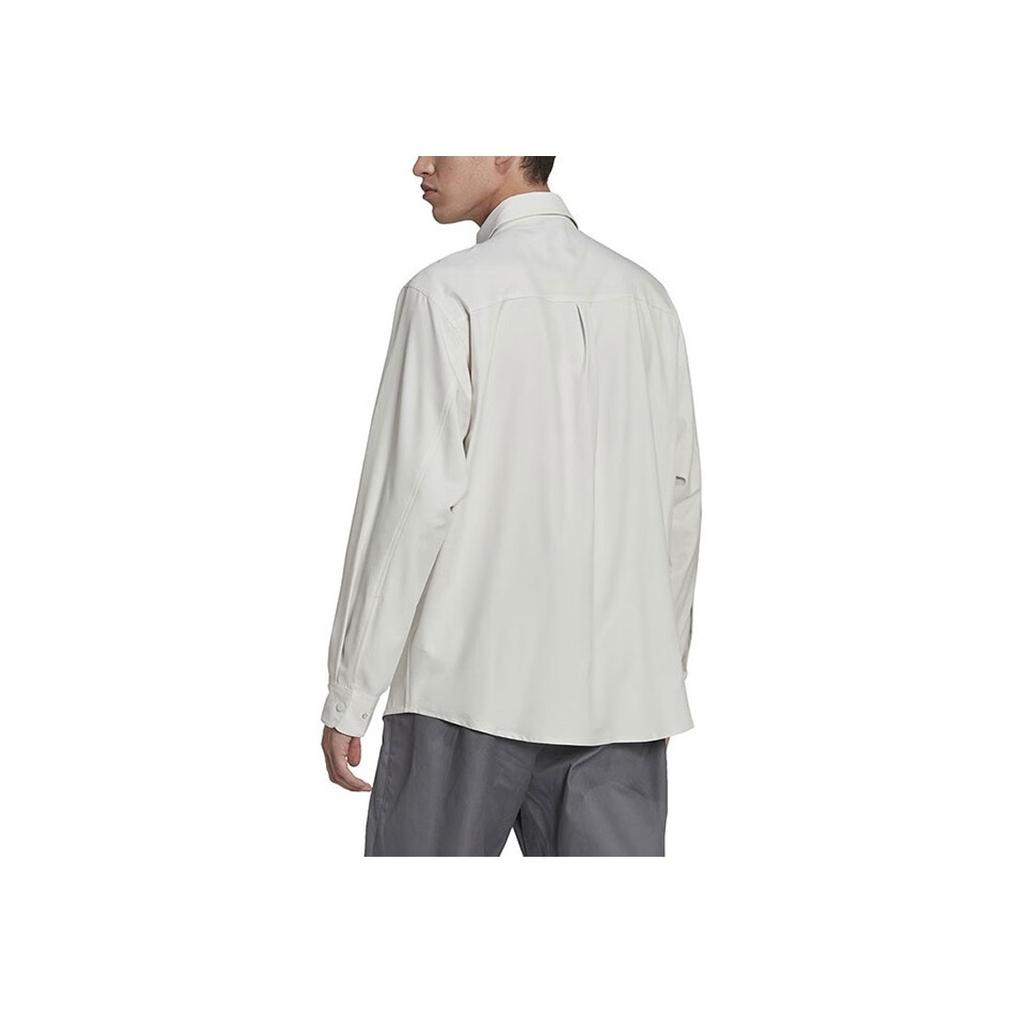 Adidas Originals Outdoor Casual Solid Color Logo Embroidered Single-Breasted Polo Jacket Men Jacket White HK2766