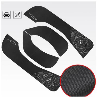 Meu Bom Carro Porta Couro Anti-Chute Fibra de Carbono Estilo Capa Protetora Porta Anti-Chute Anti-Sujeira Adesivo Para Tesla Model 3