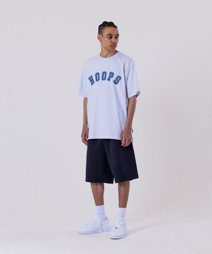 ALL DAY HOOPS Varsity Logo Oversized Short Sleeve T-Shirt Melange White