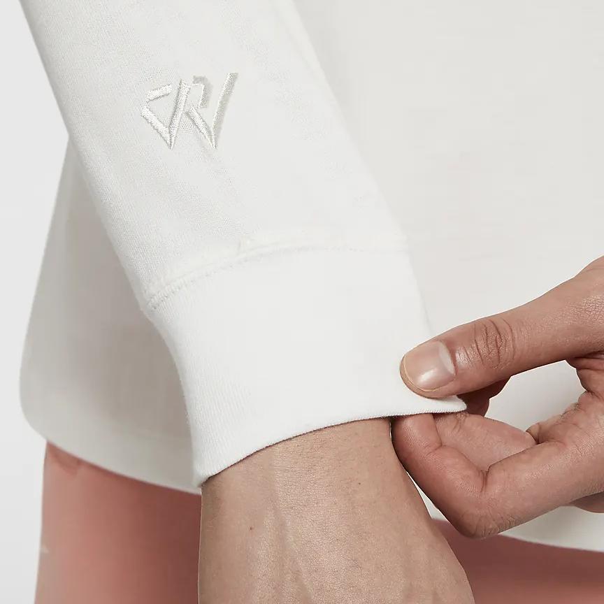 Jordan Alphabet Print Crew Neck Long Sleeve T-Shirt Men Tops White CW4262-100