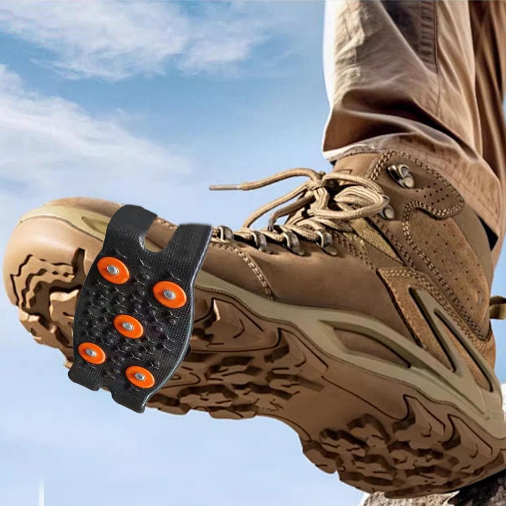 2pcs Steel Studs ice cleats with Adjustable Straps Crampon for shoes ice and snow cleats Non Slip hiking boots snow shoes