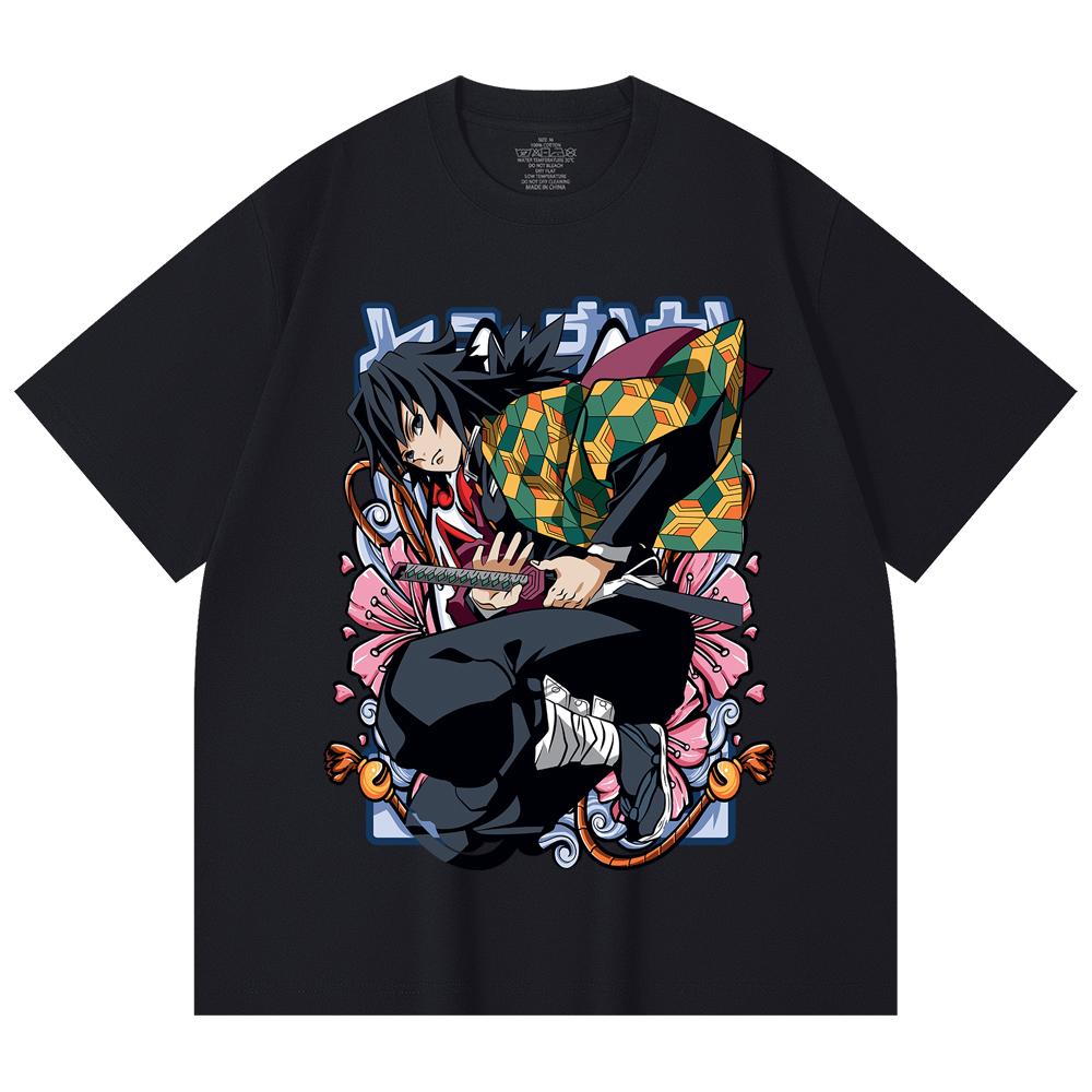 230 Gsm 100% Cotton Demon Slayer V74 Tomioka Print Unisex Heavy Cotton T Shirt