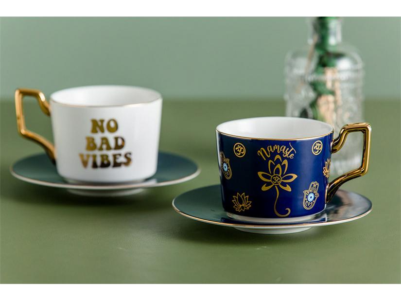 Devil’s Eye Ceramic Coffee Cup & Saucer Set – European Style Tea Cup for Afternoon Tea