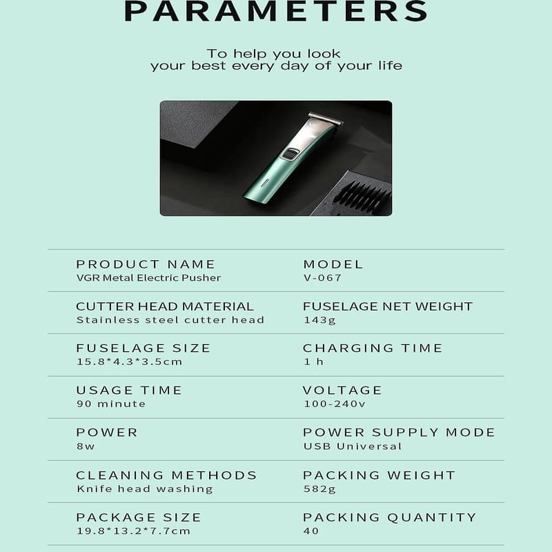 High Quality Waterproof Oil Head Stainless Steel Clippers Carving Hair Clipper Professional Haircut Household Stainless Steel Electric Clippers Men