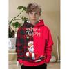 Sudadera con capucha navideña para niños Estampado de Papá Noel Sudadera de moda de dibujos animados para niño niña Ropa infantil para fiesta navideña