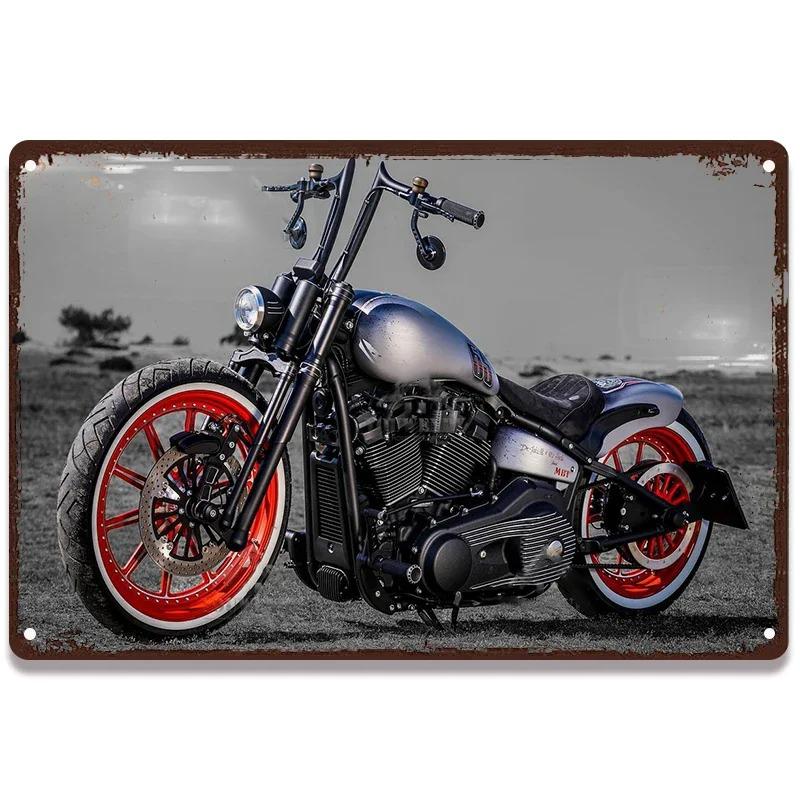 Vintage Amerikanischer Klassiker Motorrad Blechschilder Heim Wanddeko Metallschild Garage Man Cave Bar Dekorative Teller Poster