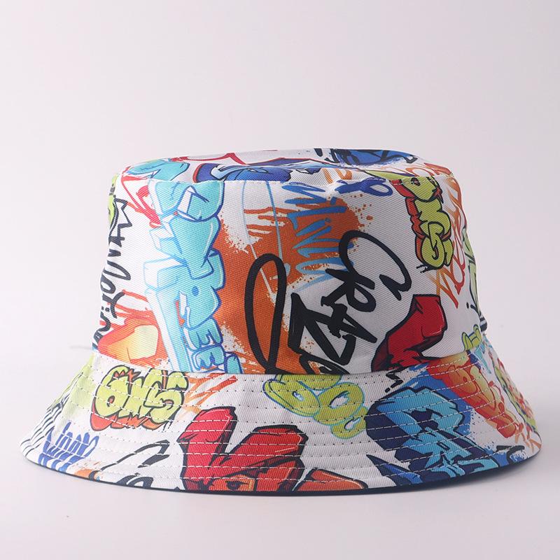 Digital printing small edge bucket hat spring and summer double-sided can wear outdoor sunshade basin hat spot