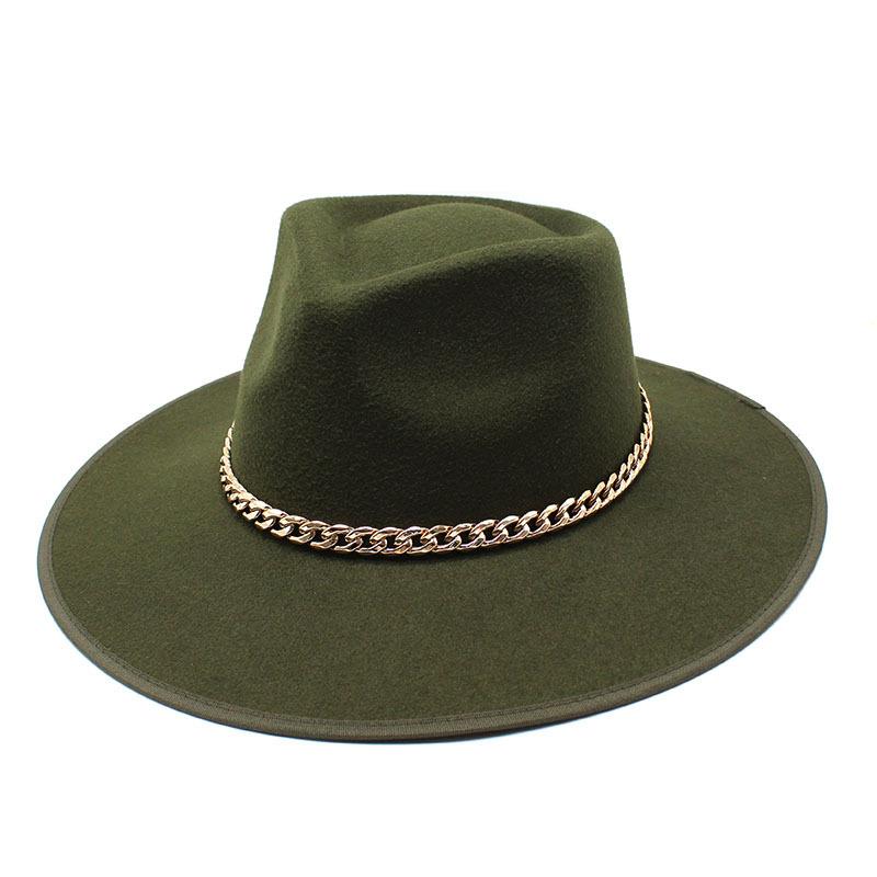 Seasonal Hemming Eaves Peach Heart Top Chain Flat Edge Top Hat Men And Women Woolen Jazz Hat