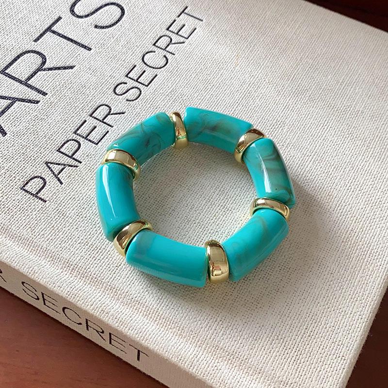 Gradient Cylinder Stretch Bracelet: Bohemian Retro Ethnic Style Hand Jewelry