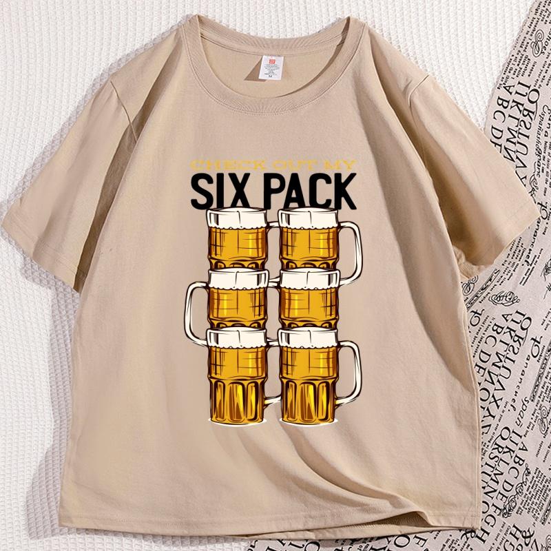 Check Out My Six Pack Tshirt Funny Beer Drinking Tshirt Casual O Neck Cotton Short Sleeve T Shirt Streetwear Mens Clothing