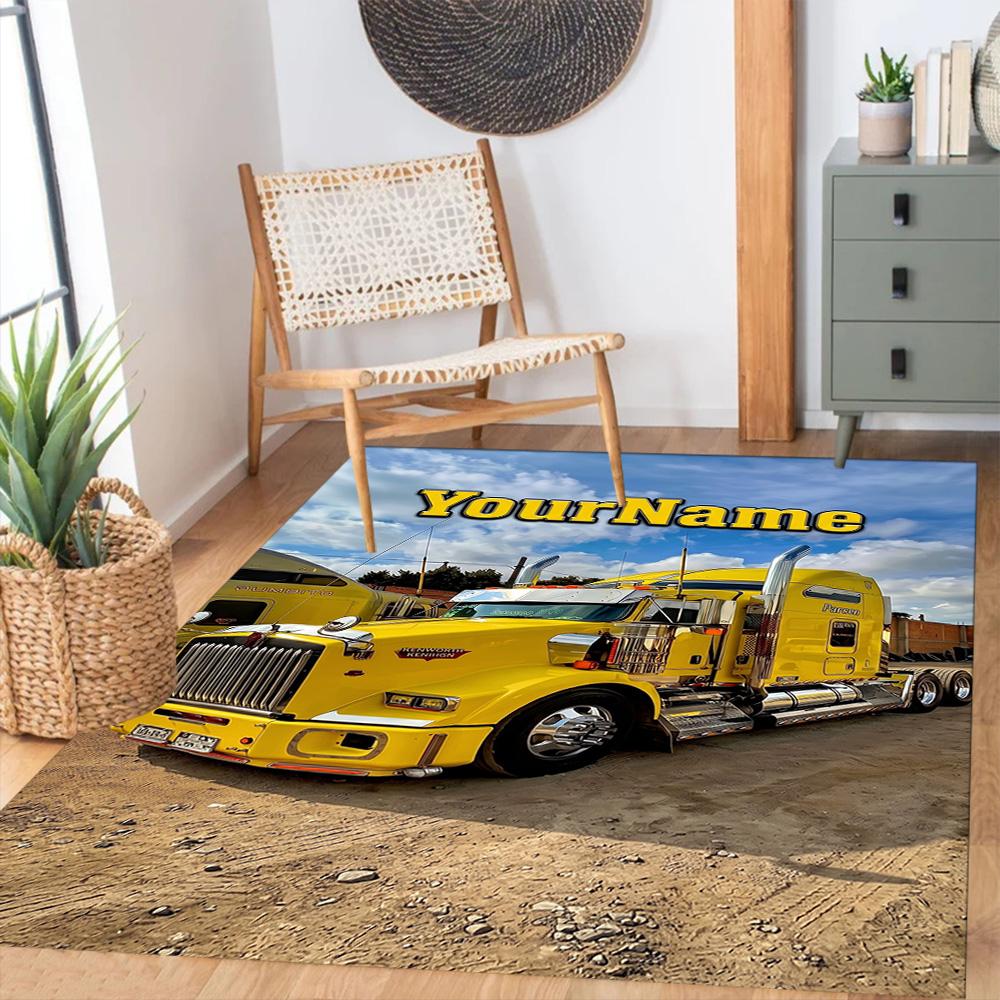 Kw Heavy Trucks Personalized Name Floor Rug Office Rug Suitable for Living Rooms Foyer Outdoor Hallway Anti-slip Rug Anime Office Decor