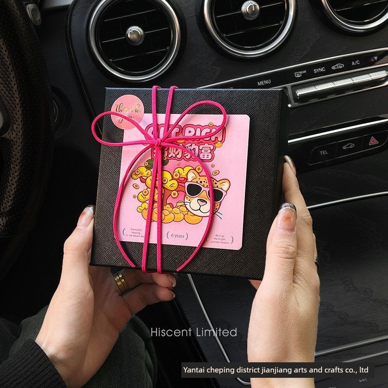

2026 New Year Wealth Gift Box Car Air Freshener Perfume Car Vent Decoration Car Interior Accessories Diffuser Stone Get rich gift box