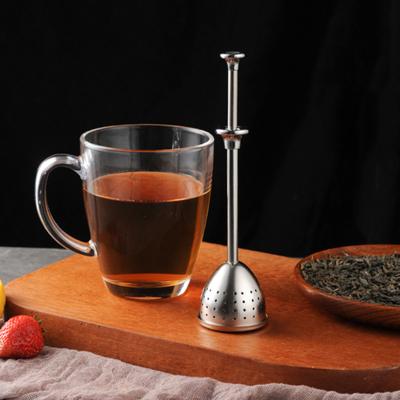 Sieb, Edelstahl-Tee-Ei, wiederverwendbar, einfache lose Verwendung für Teeblätter mit langem Griff